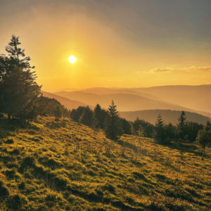 Road trip dans le massif des Vosges: coucher de soleil au grand Ballon